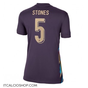 Inghilterra John Stones #5 Seconda Maglia Femmina Europei 2024 Manica Corta